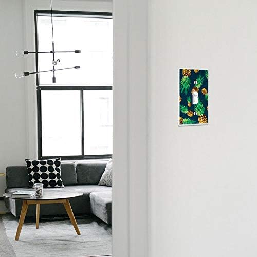 WIRESTER Single Gang Toggle Light Switch Plate/Wall Plate Cover - Fly Pineapple Pattern Dark Blue