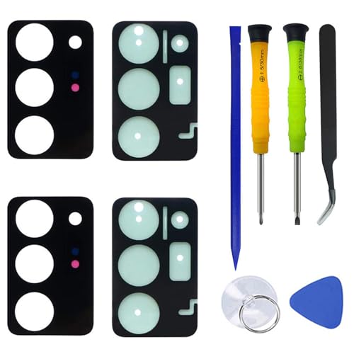 2PCS Rear Camera Glass Lens Cover Replacement for Samsung Galaxy Note 20 Ultra 5G (All Carriers) with Adhesive Pre-Installed +Repair Tools Kit (Mystic Black)