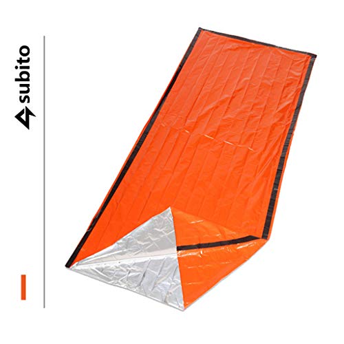Fewear Emergency Sleeping Bag Thermal Waterproof For Outdoor Survival Camping Hiking, Sleeping Bag With Compression Sack,Portable Lightweight And Waterproof For Adults & Kids (Orange) #TOP3