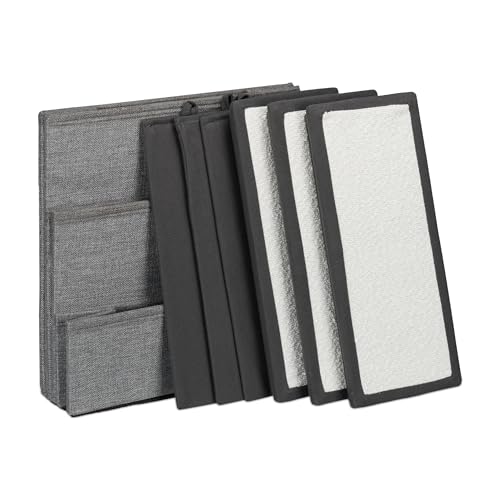 Relaxdays Hundetreppe, 3 Stufen, mit Stauraum, Hunde & Katzen, HxBxT: 39 x 40 x 49 cm, Faltbare Tiertreppe, grau/weiß