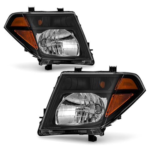 Image of Headlight Assembly for 2005-2007 Pathfinder /2005 2006 2007 2008 Nissan Frontier Black headlight Driver and passenger side(No Bulbs)