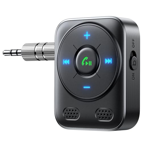 JOYROOM Manos Libres Coche Bluetooth 5.4, Adaptador Estéreo Receptor LED, 16 Horas