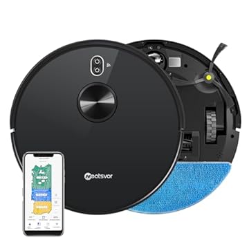 Robo Aspirador Neatsvor X600, Robo Aspirador Mapeamento Inteligente,X600 Aspirador de pó Robo vem com um Pano de Limpeza e um Tanque de água para Varrer, Aspirar e Limpar (110-220, Volts)