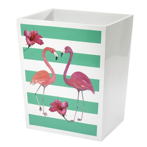 Avanti Linens - Waste Basket, Decorative Trash Can for Home, Stylish Bath Decor (Flamingo Paradise Collection)