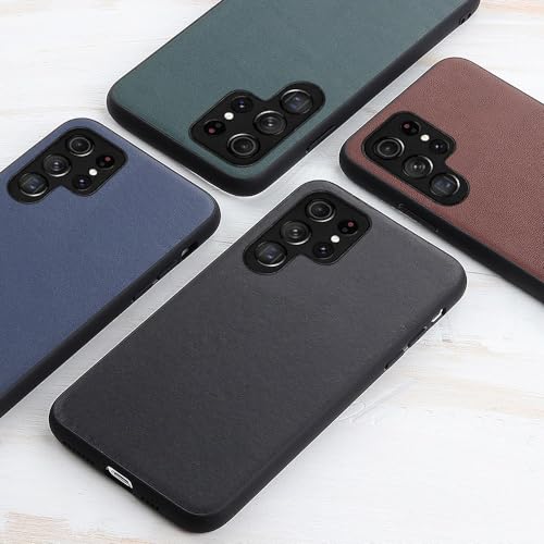 Coque Samsung S22 Ultra en cuir véritable bleu nuit chic - 3