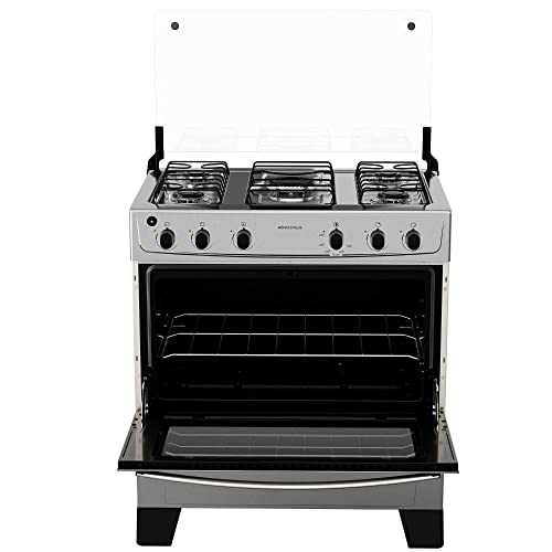 Fogão 5 Bocas Inox com Vidro do Forno Espelhado e Mesa Inox Atlas Mônaco Plus Bivolt