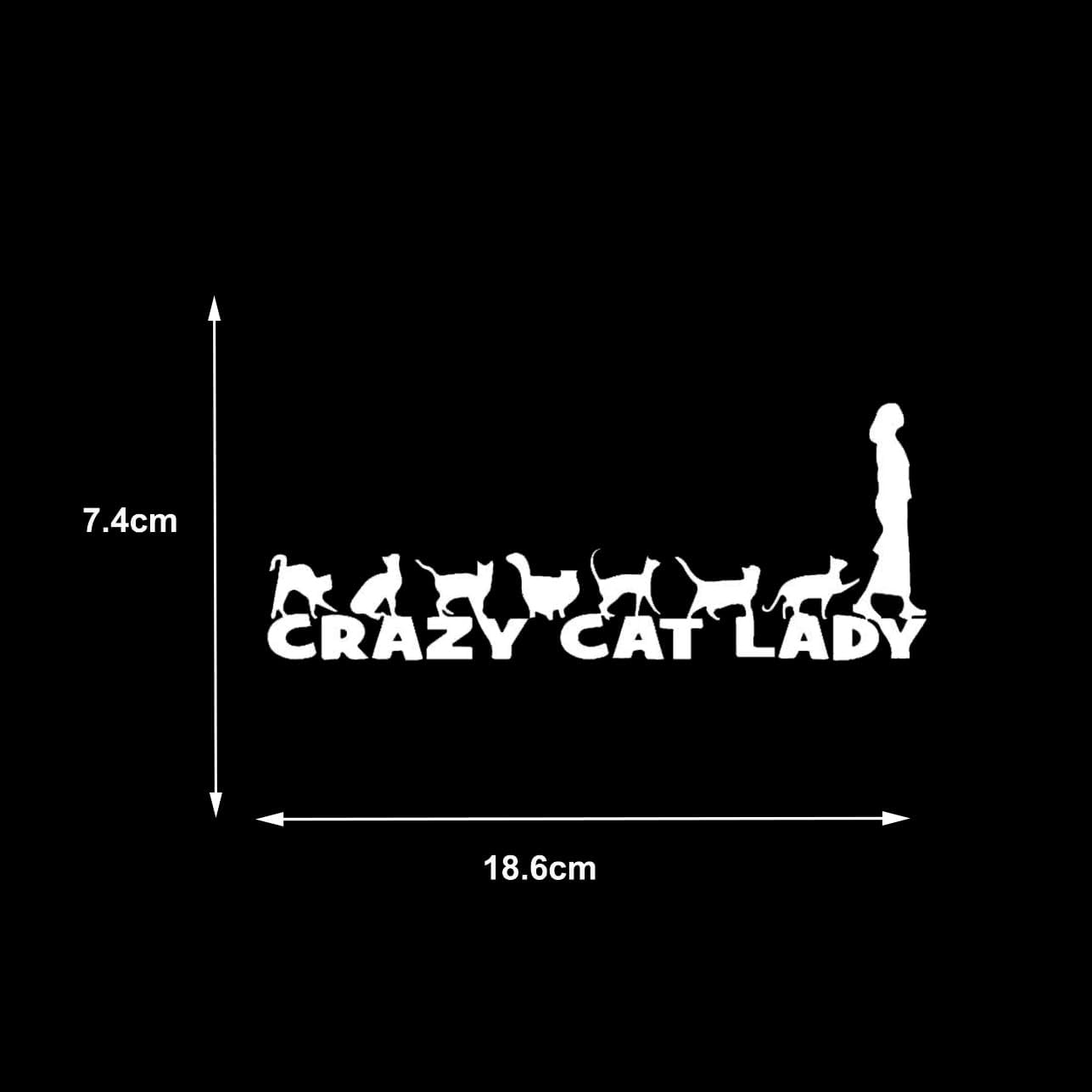 Crazy Cat Lady Decal Vinyl Sticker Funny for Car Truck Window Bumper Self Adhesive 18.6X7.4CM - Image 4