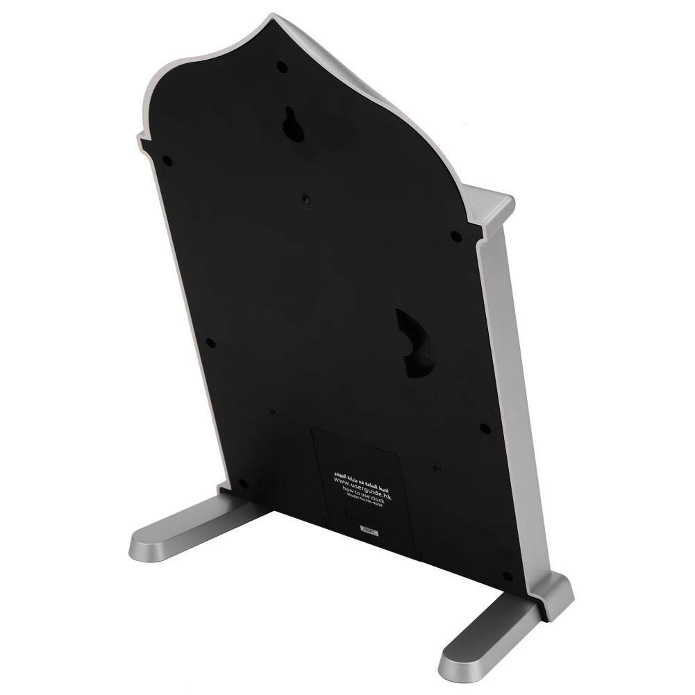 Estink Tisch-Gebetsuhr HA-4004 Silberner Islamischer Gebetswecker Muslimischer Athan-Zähler Digital Zwei Schlafmodi 7,6 x 21,1 x 3,0 cm (Ohne Batterie)