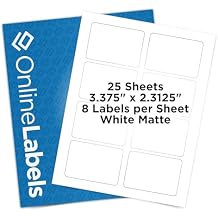 Printable Name Tags - 2-1/3 x 3-3/8 - Pack of 200, 25 Sheets - Inkjet or Laser Printer - Online Labels