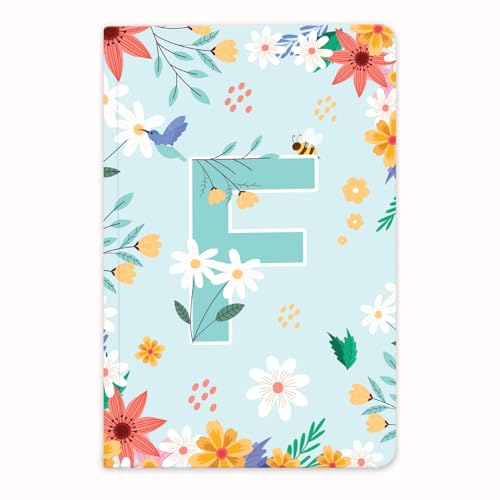Image of Initial F Premium Soft Bound Notebook Diary for Girls and Women (B6, 90 GSM, 160 Ruled Pages) Floral Design Notebook Journal Diary