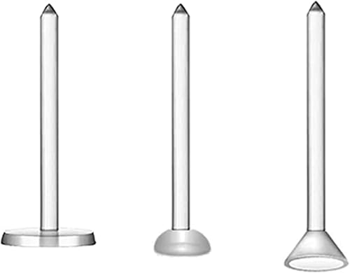 Miniatura 5 de Aretes de plástico invisible de 0.118 pulgadas para orejas sensibles, 600 piezas hipoalergénicas para aretes y postes de almohadilla plana,