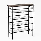 Druvia シューズラック 下駄箱 靴箱 スリム おしゃれ 靴 箱 収納 玄関収納 木製 防水 靴棚 省スペース 組み立て簡単 通気性 高さ90cm ブラウン