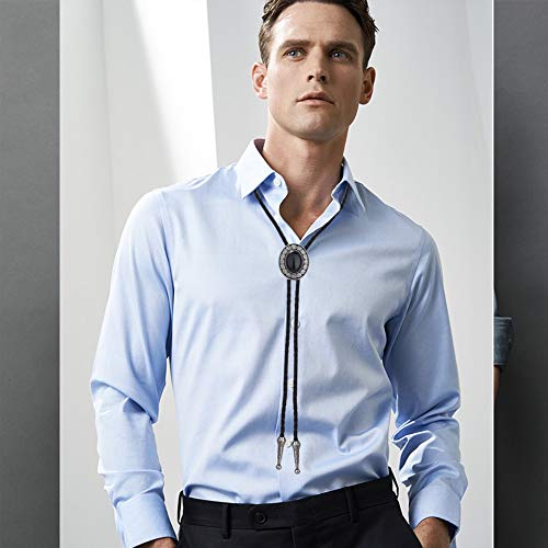 Yadoca 4Pcs Bolo Tie For Men Western Cowboy Leather Necktie Handmade Round Shape Bolo Tie Natural Star Halloween Costume Accessories For Men Women #TOP3