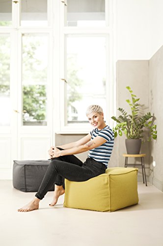 Gouchee Home, Turquoise Loft Collection Contemporary Faux Felt Upholstered Square Pouf/Ottoman