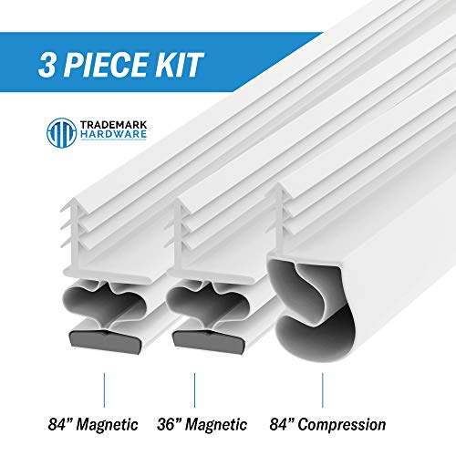 Tmh Magnetic Kerf Weather Stripping For Metal Doors - Full Set 36" X 84" [White] #TOP1