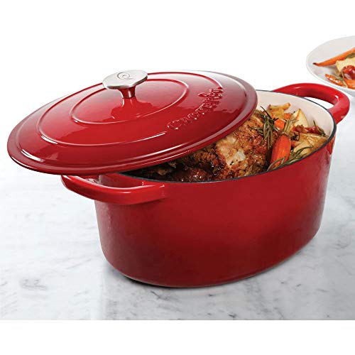 Crock-Pot-Artisan-Oval-Enameled-Cast-Iron-Dutch-Oven-7-Quart-Scarlet-Red
