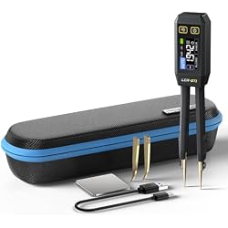FNIRSI LCR-ST1 10kHz LCR Meter Tweezers, Smart SMD Component Tester | Auto Recognition, D/Z/Q/R ESR, Data Export, for Capacitance Resistance Inductance Diode Continuity Electronics Circuit Board