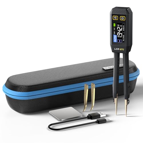 FNIRSI LCR-ST1 10KHz LCR Meter Tweezer, Mini Smart SMD Tester, ESR Meter, Multimeter, Capacitance Inductance Continuity Diode Tester, Auto Component Recognition Electronic Component Analyze by FNIRSI - Used condition - US$27.31