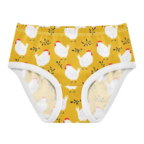 Joisal Cartoon Chickens Yellow Cute Panties Girl Toddler Underwear Floral Cotton Cartoon Kids Undies Briefs 2t