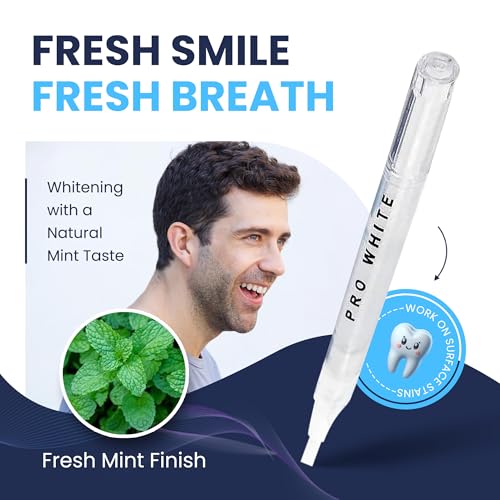 Image of Pro White Teeth Whitening Pen - Peroxide-Free Teeth Whitener with Pap-X Formula - Vegan & Cruelty-Free Paint-On Whitening Teeth Gel for Coffee, Tea & Wine Lovers - 2ml