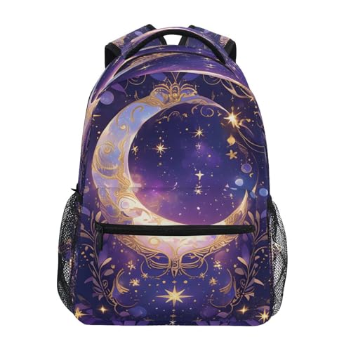Moon Leaves Backpack for School Boys Girls Adults Kids Bookbag Laptop Bag 15L