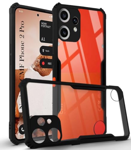Image of Jkobi Hybrid Back Case Cover for Nothing CMF Phone 2 Pro (Shockproof with Polycarbonate Clear Panel | Professional Black)