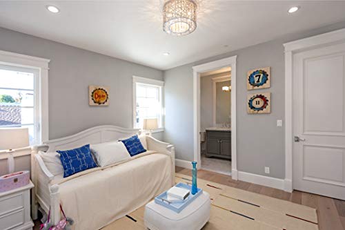 Et2 E21300-10Bz Inca Modern Laser-Cut Sheath With Crystal Drum Flush Mount Ceiling Lighting, 7-Light Xenon 280 Watts, 9"H X 16"W, Bronze #TOP6