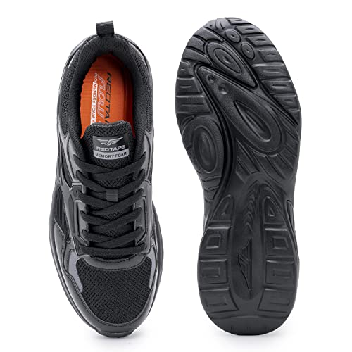 Red Tape Men Black Walking Shoes