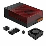 Argon Poly+5 Raspberry Pi 5 Case | Pi 5 ABS Case with 30mm PWM Fan, Heatsink, Simple Removable Top Cover for Pi 5 (BRED)