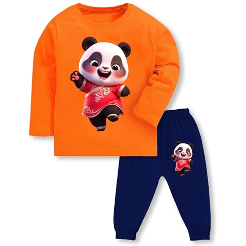 Image of TS LAVI TAVI Trendy Printed Unisex Cotton T-Shirt & Pyjama Set | Full Sleeve Top & Track Pant | Boys & Girls | Pack of 3 | Newborn & Kids