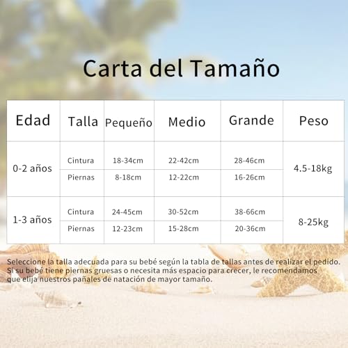 Miniatura 2 de Alvababy Pañales De Natación 2 Unids Para Bañador Bebé Niño Pequeño A Presión De Un Tamaño Reutilizable Ajustable 0-2 Años Chico Niña Sw18-21-Es