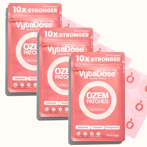 Vytadose Ozem Patches – with Berberine, Green Tea & Pomegranate – New & Improved Kind of Patch - Sensitive-Skin Friendly - Hunger Support