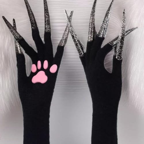 Guantes de Halloween con garras y uñas largas para disfraces de terror 4