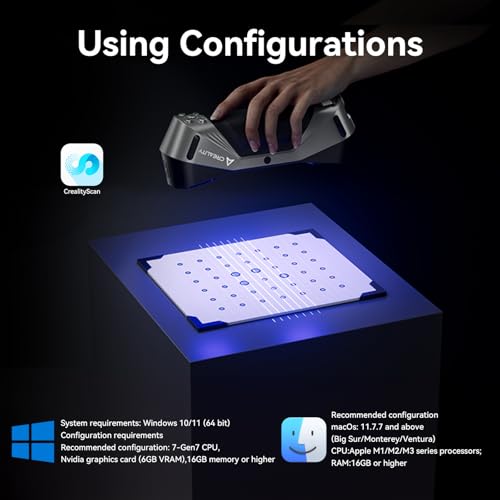 creality 3d scanner raptor scanner for 3d printing hybrid technology for versatile scanning high precision with 002mm anti-shake tracking 24-bit fast full-color scanning for windows macos