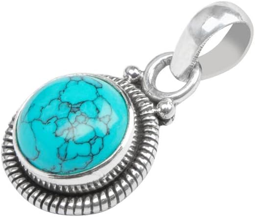 Avicrafts Gemstone 925 Sterling Silver Pendant Necklace For Women Girls- Natural Gemstone Solitaire Handmade Pendant