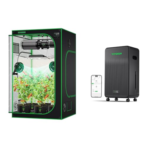 VIVOSUN S448 4x4 Grow Tent & AeroDrain D12 Dehumidifier