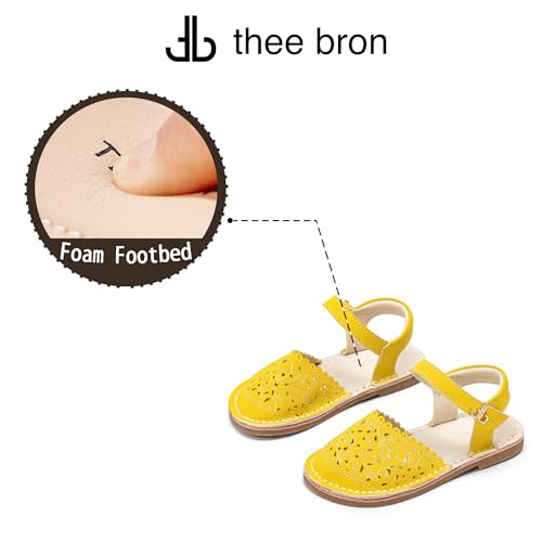 Image of THEE BRON Toddler Floral Cutout Closed Toe Sandals for Girls Breathable Summer Shoes
