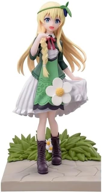 Konosuba 3 Iris Collectible Anime Figure, Green Dress with Floral Design, Decorative Display Statue