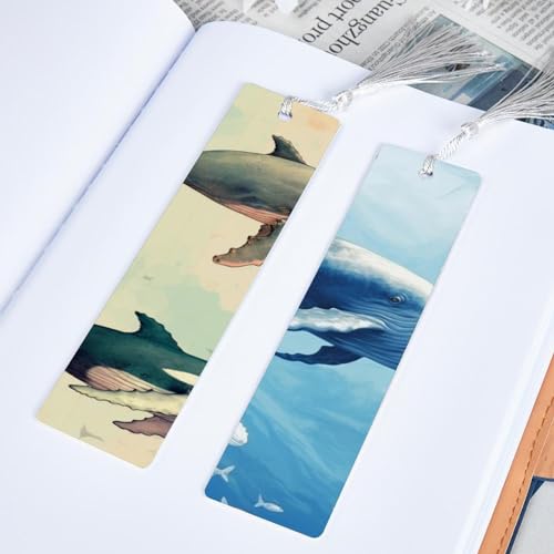 Marque-page baleine et son pompon idéal pour vos moments de lecture cocooning