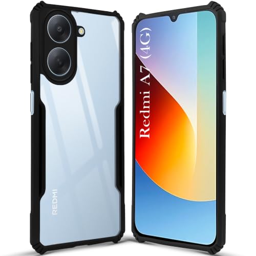 Image of Jkobi Hybrid Back Cover Case for Redmi A7 4G (Shockproof with Polycarbonate Clear Panel | Professional Black)