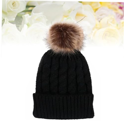 Bonnets chauds tricotés en maille extensible noir tendance lot de 3