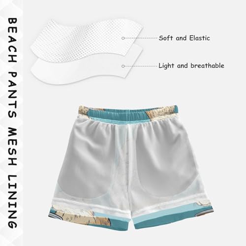 Pigsaly Boys Swim Trunks Capybara Coffee Tea Boys Board Shorts Swimsuit Swimwear Summer Bathing Suit XS4