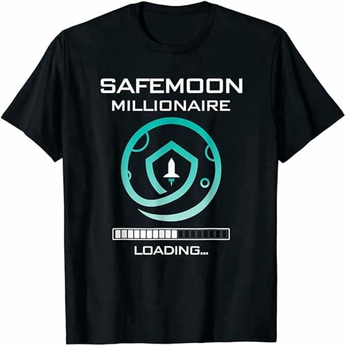 QINGXIANG Funny Safe Moon Millionaire Crypto T Shirt Vintage Gift Funny Tee T Shirts for Mens Black XXL