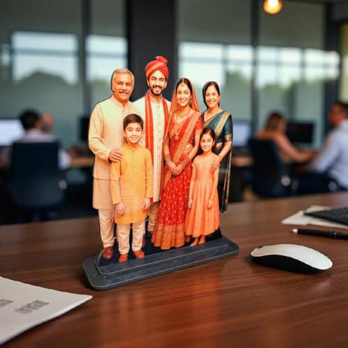 Image of Personalized Wooden Cutout Photo Stand- Customized Picture Display - Unique Gift for Special Occasions (Family)