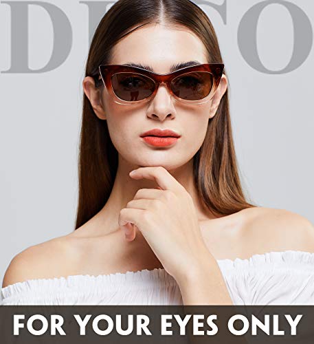 Duco Small Cat Eye Sunglasses For Women Retro Polarized Narrow Sun Glasses W005 #TOP1