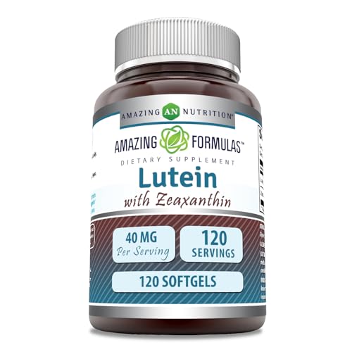 Amazing Formulas Lutein 40 mg with Zeaxanthin 1600 mcg | Softgels Supplement | Non-GMO | Gluten Free | Made in USA (40 mg, 120, Count)