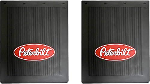 Peterbilt Heavy Duty Rubber Mudflaps 30 x 24 inches Ribbed Design Set of 2 Black