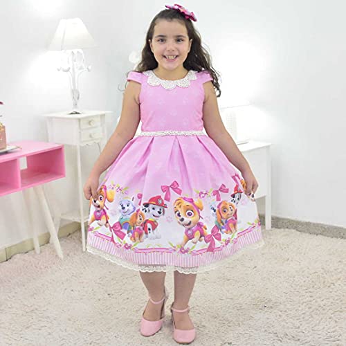 Vestido Patrulha Canina Skye Luxo Rosa