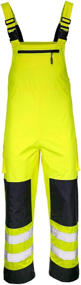 DOME75® DYNAMIC SERIES® DRB3452 Class E Black Bottom Rain Bib-High Visibility Yellow-LG/XL