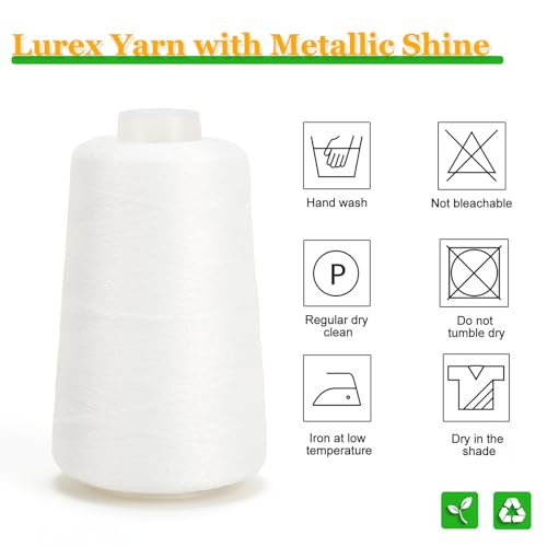 Image of Metallic Crochet Thread, 80g Lurex Yarn for Charms(White)